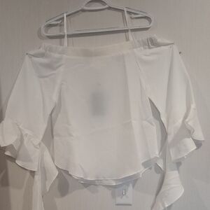 Elegant White Off-Shoulder Women's Top